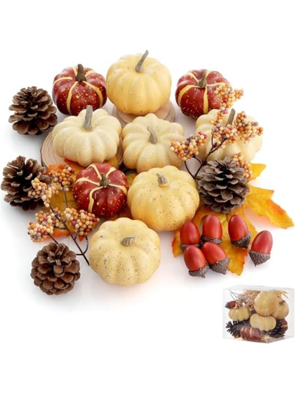 Pumpkin Decor Set 23 PCS Fall Harvest Bowl Filler Decorations